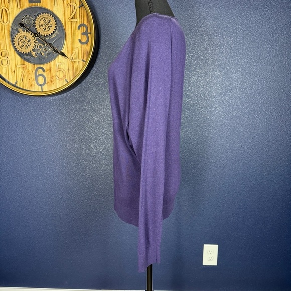 Splendid Cashmere Blend Purple Crew Neck Sweater, Size Large - Picture 2 of 8